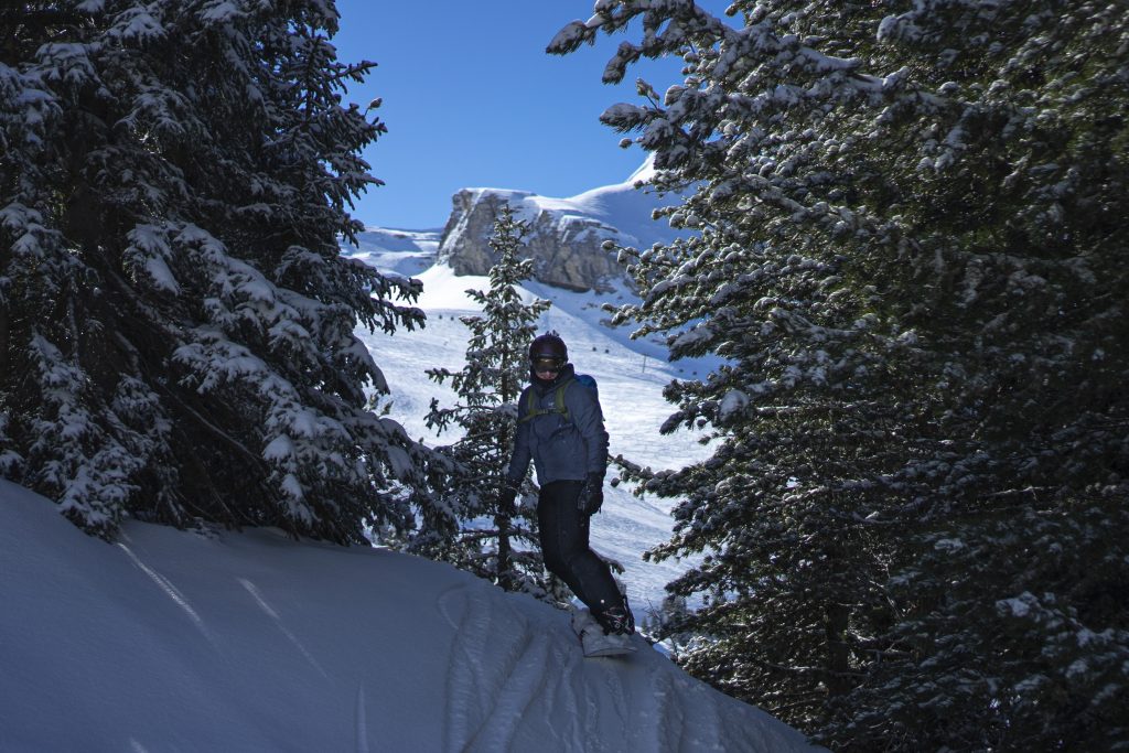 Snowboarder Alpen sneeuw