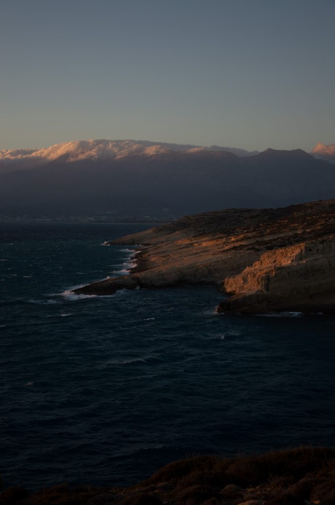 Crete Matala clouds mountains